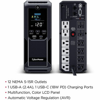 Alternate-Image2 Image for CyberPower BRG1500AVRLCD2 Intelligent LCD UPS Systems