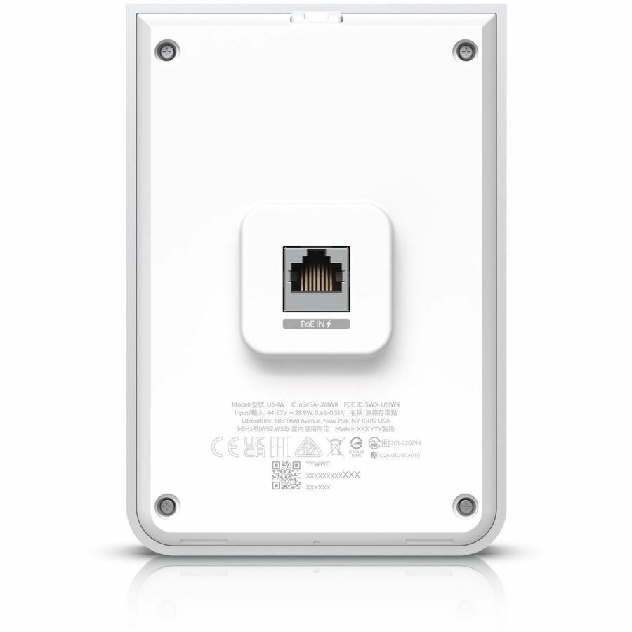 Rear Image for Ubiquiti UniFi 6 U6-IW Dual Band Wi-Fi 6 IEEE 802.11 a/b/g/n/ac/ax/k/v/r 4.80 Gbit/s Wireless Access Point - Yes