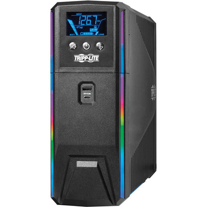 Left Image for Eaton Tripp Lite Series 1500VA 900W 120V Pure Sine Wave Gaming UPS Battery Backup - LCD, AVR, RGB LEDs, USB Charging, Power Saving