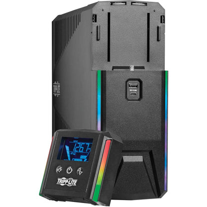 Alternate-Image1 Image for Eaton Tripp Lite Series 1500VA 900W 120V Pure Sine Wave Gaming UPS Battery Backup - LCD, AVR, RGB LEDs, USB Charging, Power Saving
