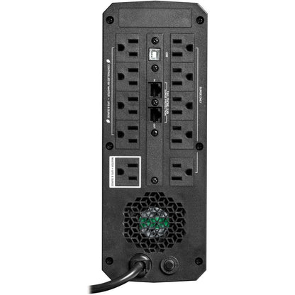 Rear Image for Eaton Tripp Lite Series 1500VA 900W 120V Pure Sine Wave Gaming UPS Battery Backup - LCD, AVR, RGB LEDs, USB Charging, Power Saving