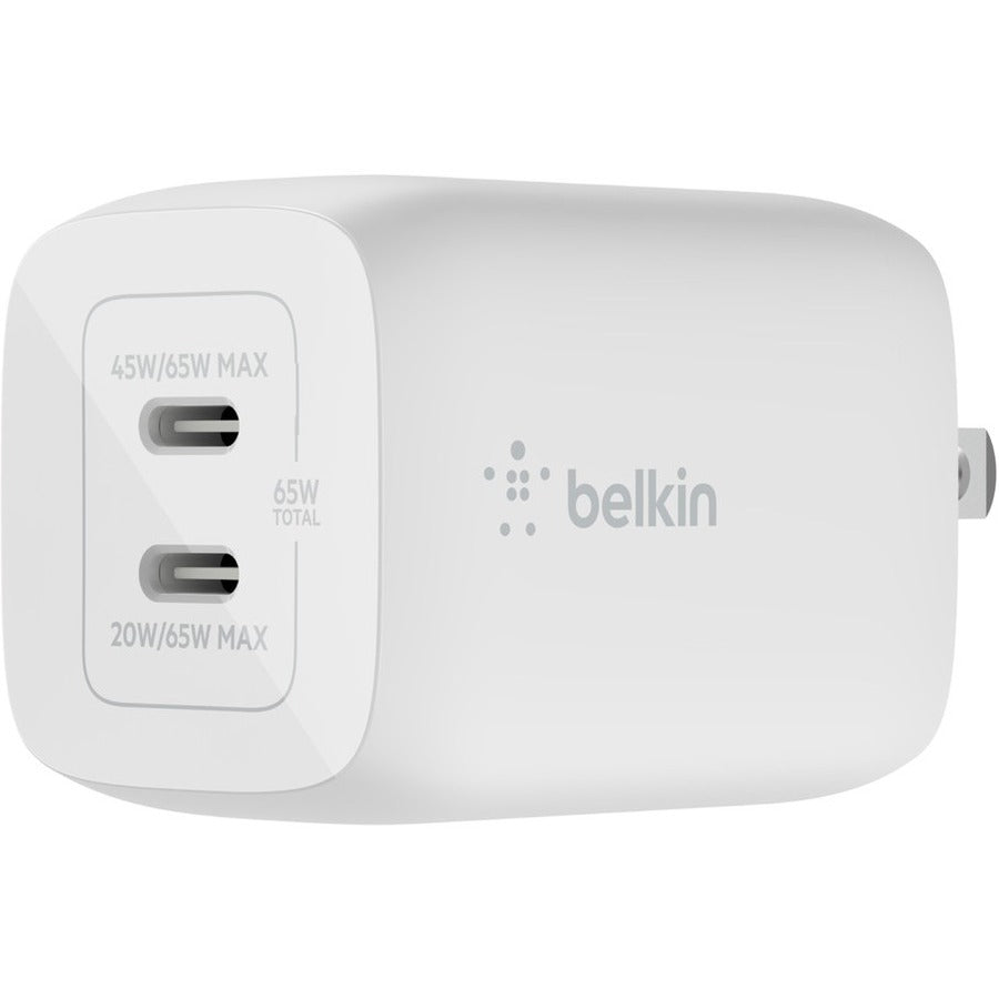 Main Image for Belkin BoostCharge Pro Dual USB-C GaN Wall Charger with PPS 65W Laptop Chromebook Charging - Power Adapter