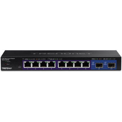 Alternate-Image1 Image for TRENDnet 10-Port Multi-Gig Web Smart Switch, TEG-3102WS, 8 x 2.5GBASE-T Ports, 2 x 10G SFP+ Slots, Ethernet Splitter, Metal Housing, NDAA & TAA Compliant, Lifetime Protection, Black