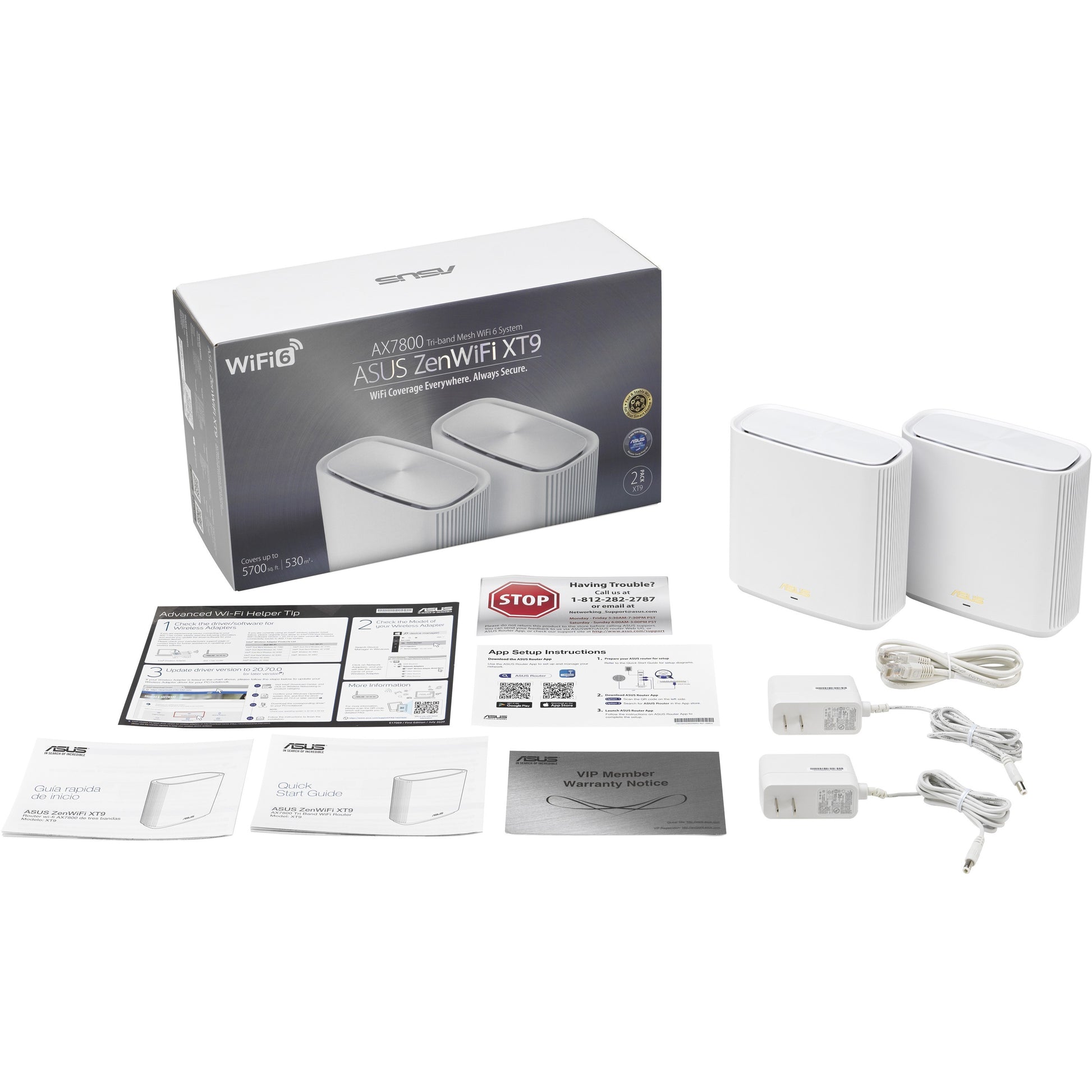 Main Image for Asus ZenWiFi XT9 XT9 (W-2-PK) Wi-Fi 6 IEEE 802.11ax Ethernet Wireless Router