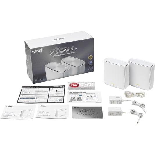 Main Image for Asus ZenWiFi XT9 XT9 (W-2-PK) Wi-Fi 6 IEEE 802.11ax Ethernet Wireless Router