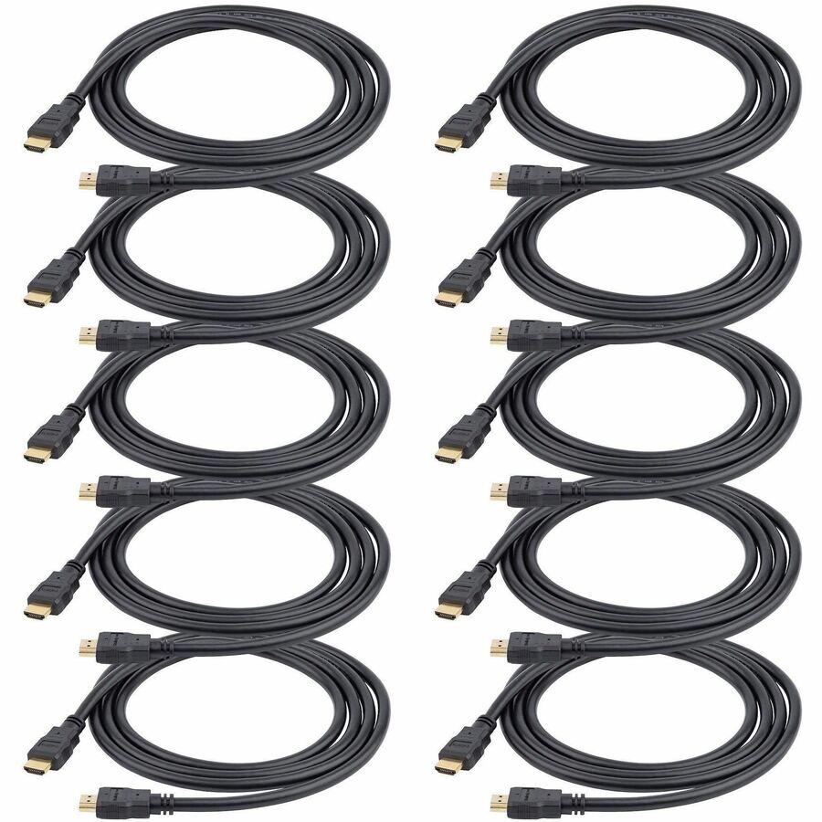 Alternate-Image5 Image for StarTech.com 6ft HDMI Cable, 10 Pack, 4K High Speed HDMI Cable with Ethernet, Ultra HD 4K 30Hz Video, Black HDMI 1.4 Monitor Cord