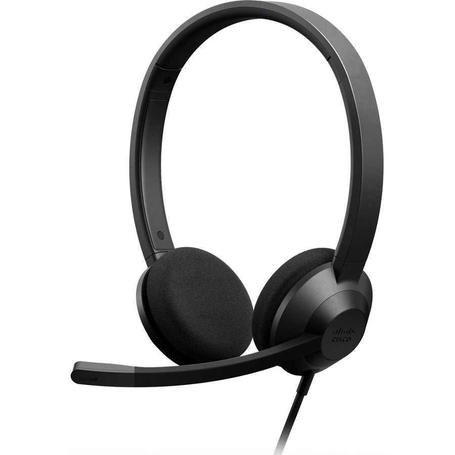 Left Image for Cisco Headset 322 Wired Dual On-Ear Carbon Black RJ9