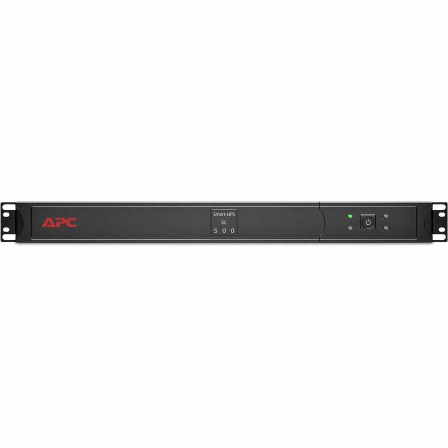 Front Image for APC Smart-UPS, Line Interactive, 500VA, Rackmount 1U, 120V, 4x NEMA 5-15R outlets, Short Depth