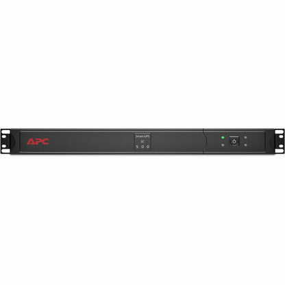 Front Image for APC Smart-UPS, Line Interactive, 500VA, Rackmount 1U, 120V, 4x NEMA 5-15R outlets, Short Depth