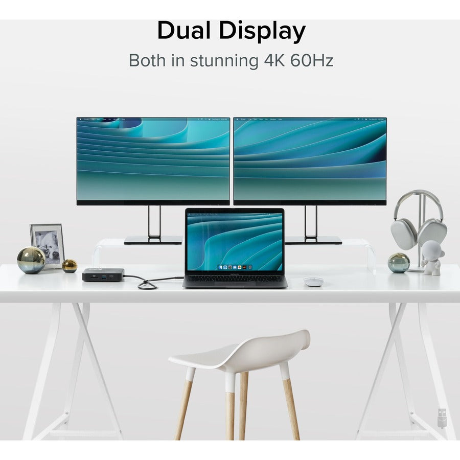 Alternate-Image2 Image for Plugable 7-in-1 USB C Docking Station Dual Monitor - Dual HDMI Dock is Compatible with Mac and Windows