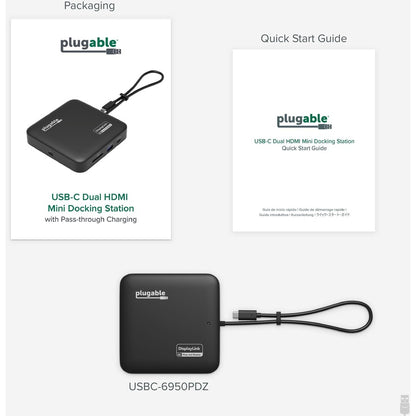 Alternate-Image6 Image for Plugable 7-in-1 USB C Docking Station Dual Monitor - Dual HDMI Dock is Compatible with Mac and Windows