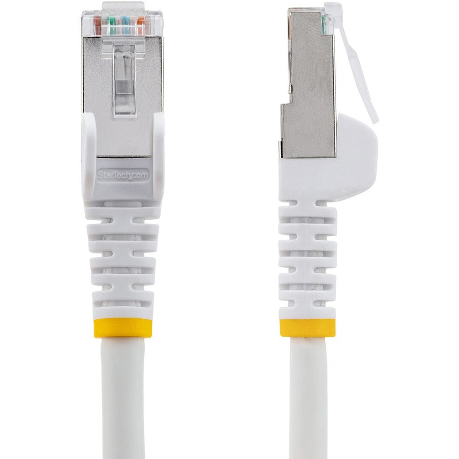 Alternate-Image1 Image for StarTech.com 15ft CAT6a Ethernet Cable, White Low Smoke Zero Halogen (LSZH) 10 GbE 100W PoE S/FTP Snagless RJ-45 Network Patch Cord