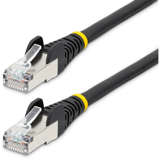Main Image for StarTech.com 3ft CAT6a Ethernet Cable, Black Low Smoke Zero Halogen (LSZH) 10 GbE 100W PoE S/FTP Snagless RJ-45 Network Patch Cord
