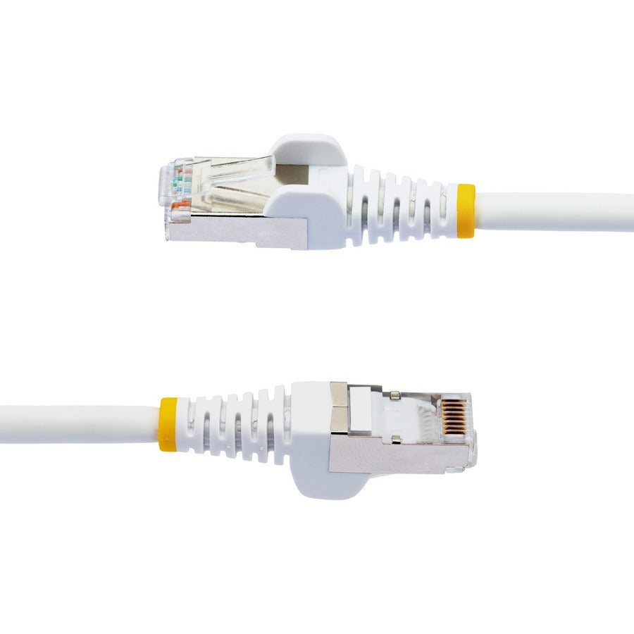 Alternate-Image2 Image for StarTech.com 3ft CAT6a Ethernet Cable, White Low Smoke Zero Halogen (LSZH) 10 GbE 100W PoE S/FTP Snagless RJ-45 Network Patch Cord