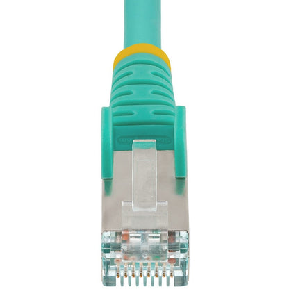 Alternate-Image3 Image for StarTech.com 25ft CAT6a Ethernet Cable, Aqua Low Smoke Zero Halogen (LSZH) 10 GbE 100W PoE S/FTP Snagless RJ-45 Network Patch Cord