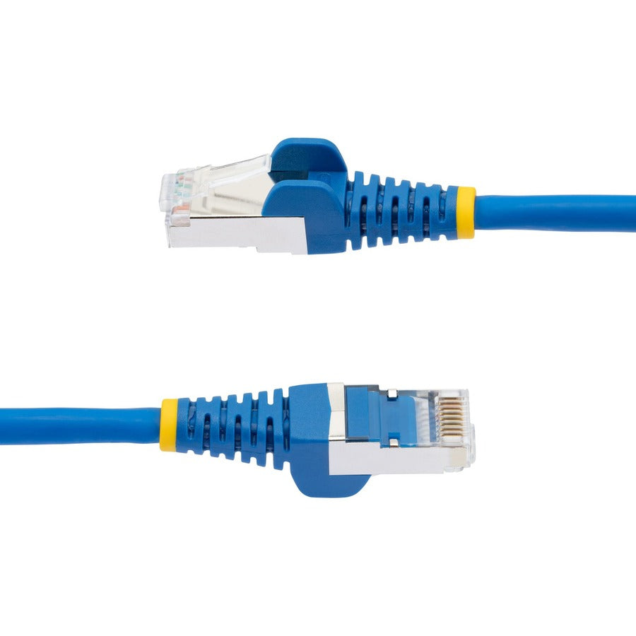 Alternate-Image2 Image for StarTech.com 25ft CAT6a Ethernet Cable, Blue Low Smoke Zero Halogen (LSZH) 10 GbE 100W PoE S/FTP Snagless RJ-45 Network Patch Cord