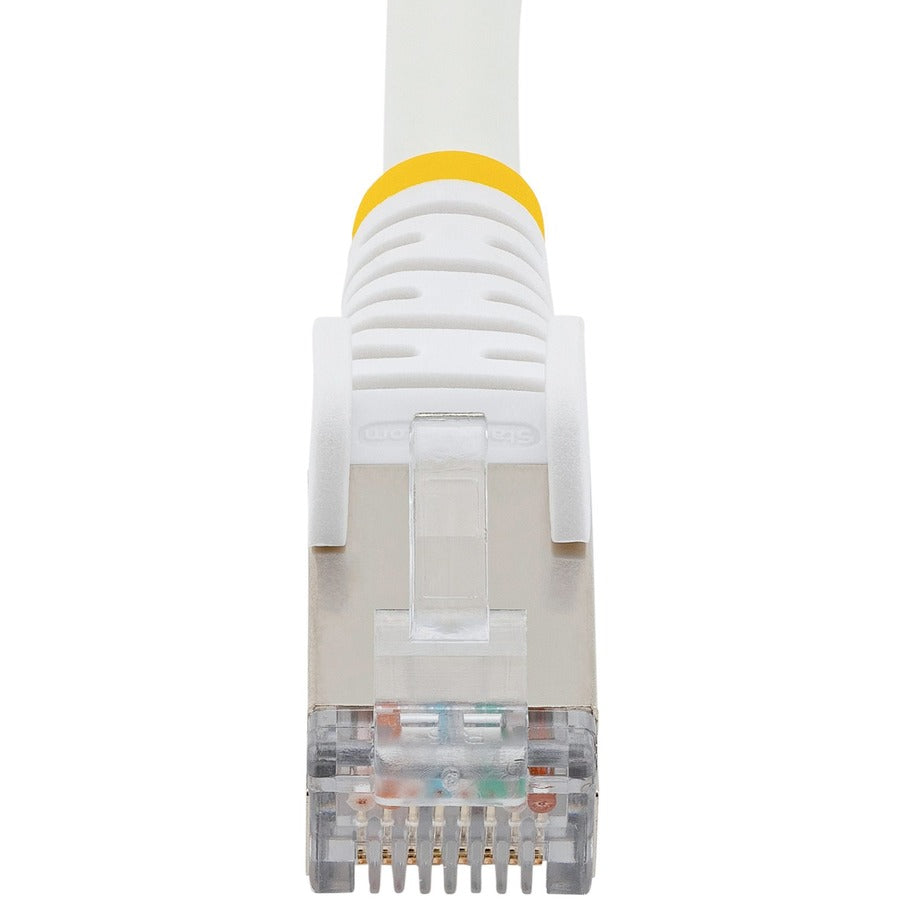 Alternate-Image3 Image for StarTech.com 25ft CAT6a Ethernet Cable, White Low Smoke Zero Halogen (LSZH) 10 GbE 100W PoE S/FTP Snagless RJ-45 Network Patch Cord