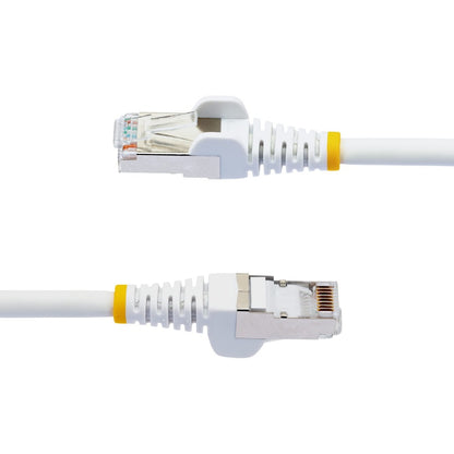 Alternate-Image2 Image for StarTech.com 20ft CAT6a Ethernet Cable, White Low Smoke Zero Halogen (LSZH) 10 GbE 100W PoE S/FTP Snagless RJ-45 Network Patch Cord