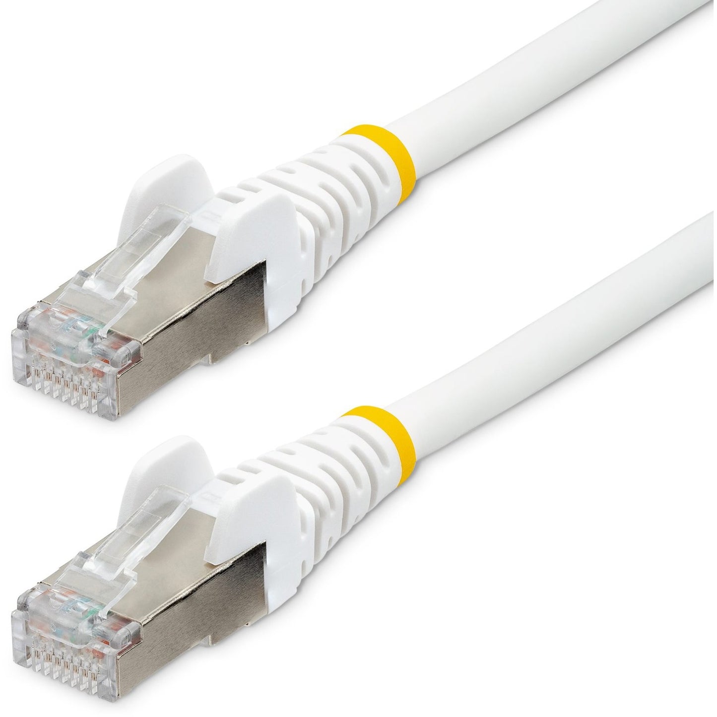 Main Image for StarTech.com 8ft CAT6a Ethernet Cable, White Low Smoke Zero Halogen (LSZH) 10 GbE 100W PoE S/FTP Snagless RJ-45 Network Patch Cord