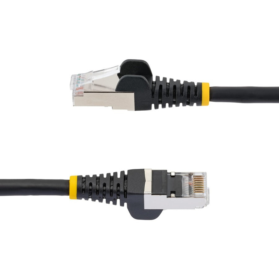 Alternate-Image2 Image for StarTech.com 4ft CAT6a Ethernet Cable, Black Low Smoke Zero Halogen (LSZH) 10 GbE 100W PoE S/FTP Snagless RJ-45 Network Patch Cord