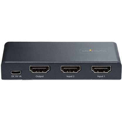 Alternate-Image2 Image for StarTech 2-Port 8K HDMI Switch, HDMI 2.1 Switcher 4K 120Hz/8K 60Hz UHD, HDR10+, HDMI Switch 2 In 1 Out, Auto/Manual Source Switching