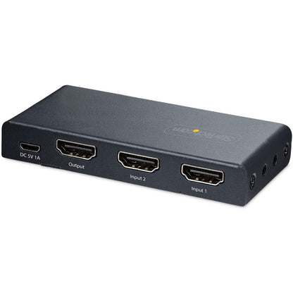 Alternate-Image1 Image for StarTech 2-Port 8K HDMI Switch, HDMI 2.1 Switcher 4K 120Hz/8K 60Hz UHD, HDR10+, HDMI Switch 2 In 1 Out, Auto/Manual Source Switching