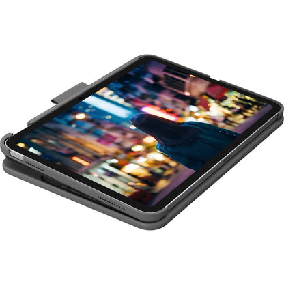 Left Image for Logitech Slim Folio Keyboard Case for iPad (10th gen & A16) with Integrated Bluetooth Wireless Keyboard, Oxford Gray