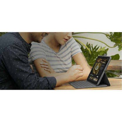 Life-Style Image for Logitech Slim Folio Keyboard Case for iPad (10th gen & A16) with Integrated Bluetooth Wireless Keyboard, Oxford Gray