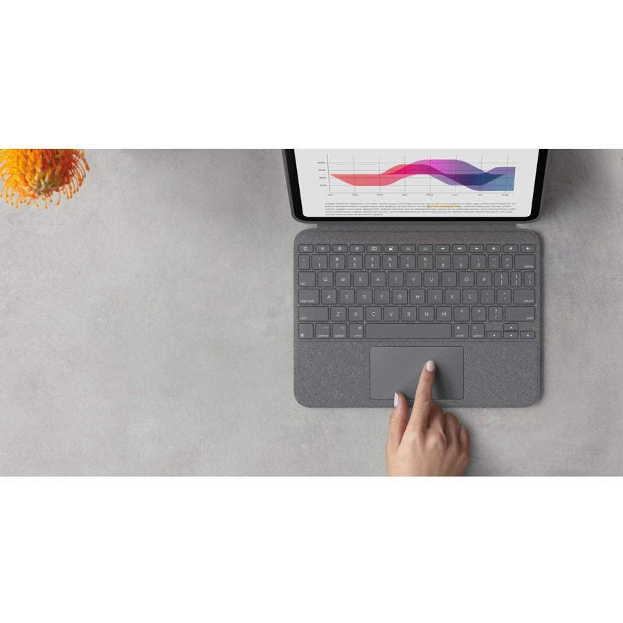 Alternate-Image9 Image for Logitech Combo Touch Keyboard/Cover Case (Folio) for 10.9" Apple, Logitech iPad (10th Generation &A16) Tablet - Oxford Gray
