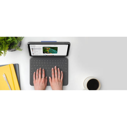 Alternate-Image8 Image for Logitech Rugged Folio Rugged Keyboard/Cover Case (Folio) for 10.9" Apple, Logitech iPad (10th Generation & A16) Tablet - Graphite