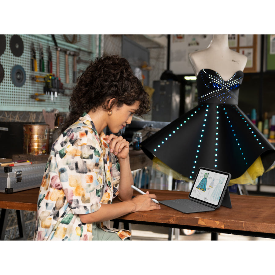 Life-Style Image for Logitech Rugged Folio Rugged Keyboard/Cover Case (Folio) for 10.9" Apple, Logitech iPad (10th Generation & A16) Tablet - Graphite