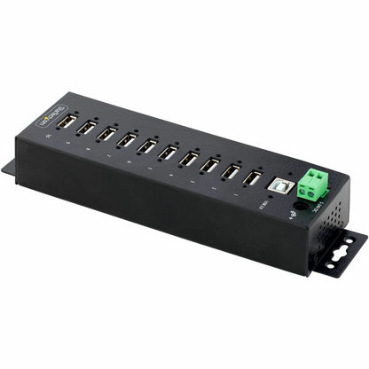 Alternate-Image1 Image for StarTech.com 10-Port Industrial USB 2.0 HUB, Rugged USB Hub w/ESD Level 4 Protection, DIN/Wall/Desk Mountable USB-A Hub, USB Expansion Hub