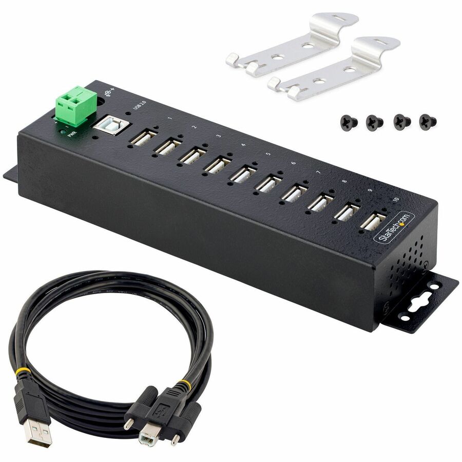 Alternate-Image6 Image for StarTech.com 10-Port Industrial USB 2.0 HUB, Rugged USB Hub w/ESD Level 4 Protection, DIN/Wall/Desk Mountable USB-A Hub, USB Expansion Hub