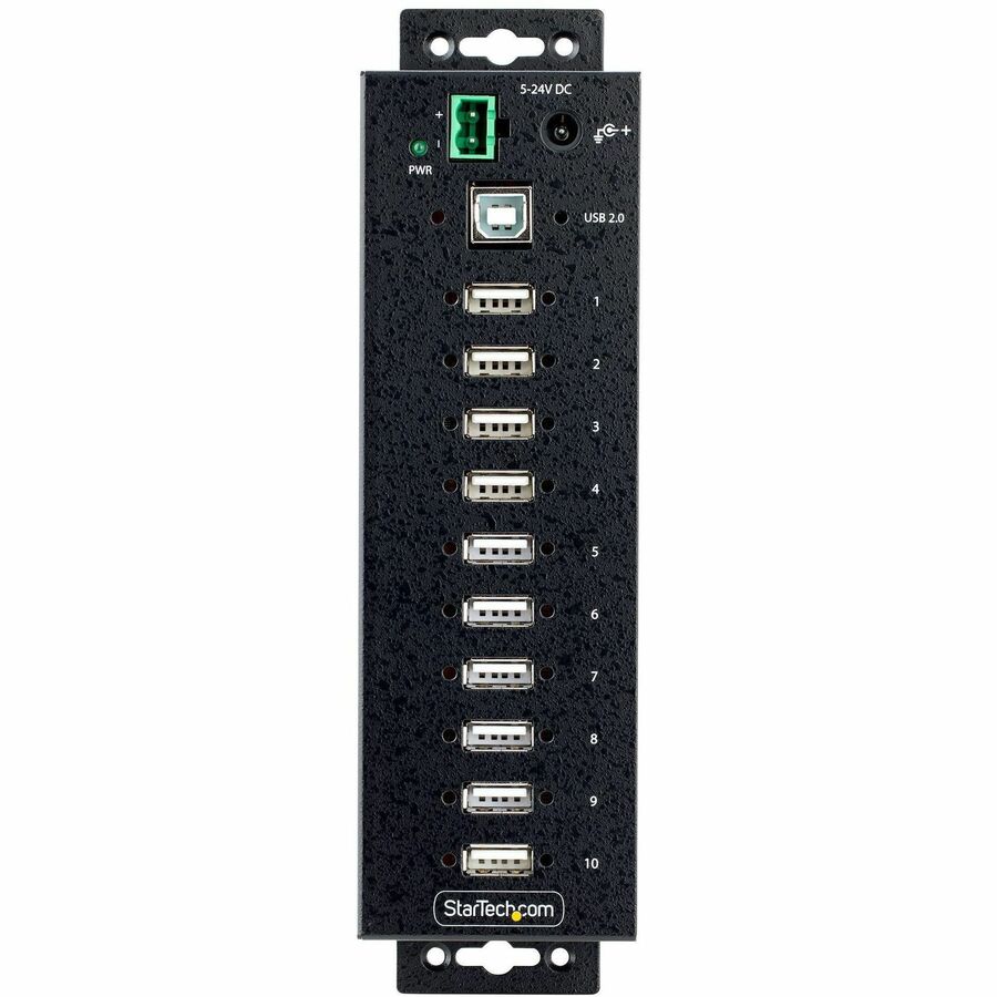 Alternate-Image3 Image for StarTech.com 10-Port Industrial USB 2.0 HUB, Rugged USB Hub w/ESD Level 4 Protection, DIN/Wall/Desk Mountable USB-A Hub, USB Expansion Hub