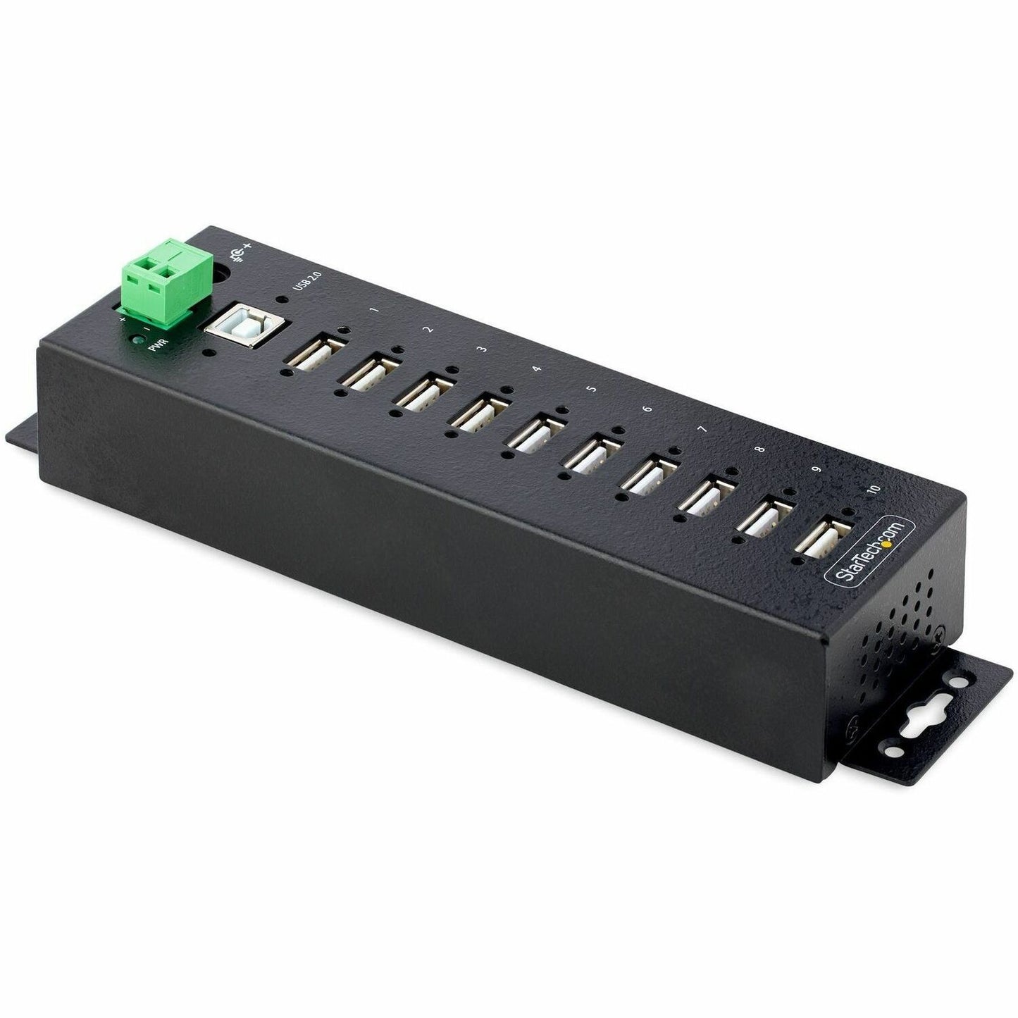 Main Image for StarTech.com 10-Port Industrial USB 2.0 HUB, Rugged USB Hub w/ESD Level 4 Protection, DIN/Wall/Desk Mountable USB-A Hub, USB Expansion Hub