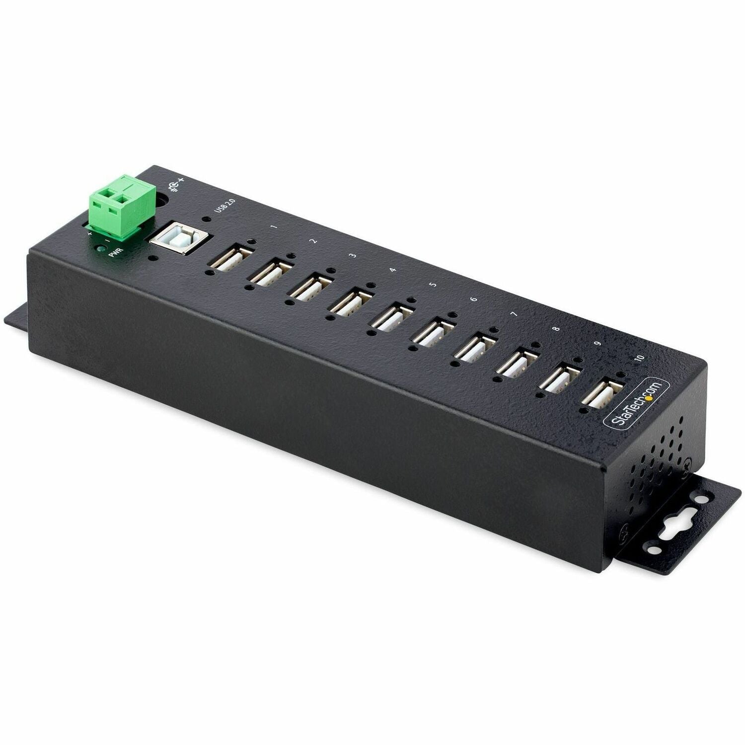 Main Image for StarTech.com 10-Port Industrial USB 2.0 HUB, Rugged USB Hub w/ESD Level 4 Protection, DIN/Wall/Desk Mountable USB-A Hub, USB Expansion Hub