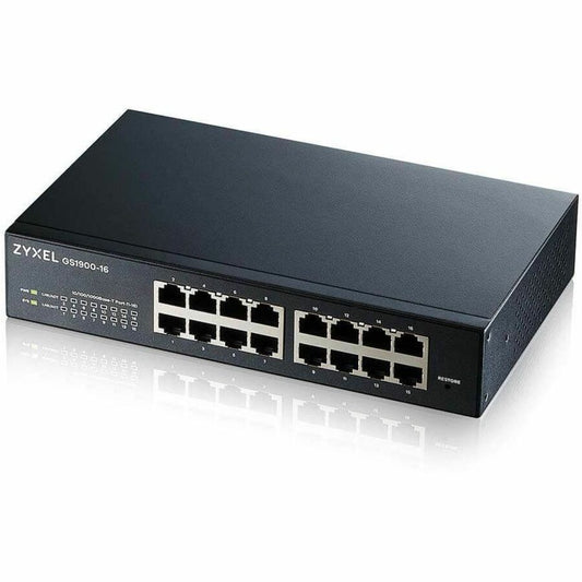 Main Image for ZYXEL GS1900-16 REV 03F 16-Port Gigabit Smart Managed Switch | Fanless
