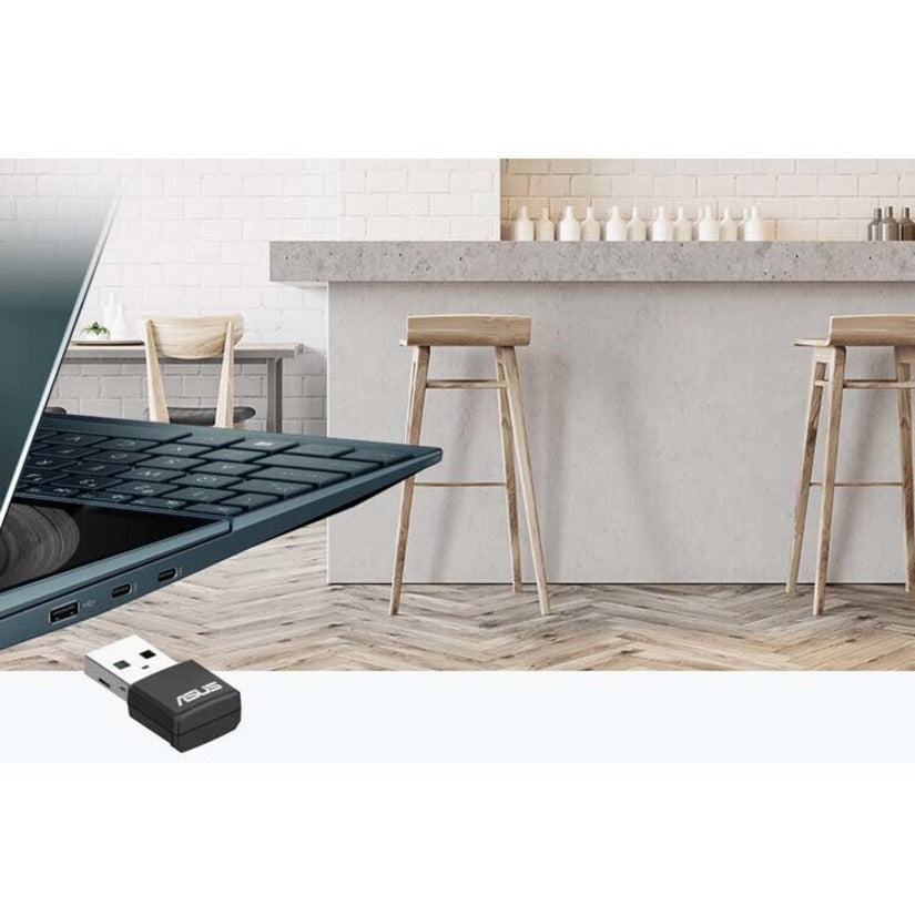 Life-Style Image for Asus USB-AX55 Nano IEEE 802.11ax Dual Band Wi-Fi Adapter for Computer, Notebook