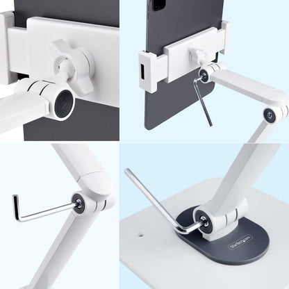 Alternate-Image3 Image for StarTech Adjustable Tablet Stand for Desk, Up to 1kg, Universal Tablet Stand Holder Desk/Wall, Ergonomic Articulating Tablet Mount