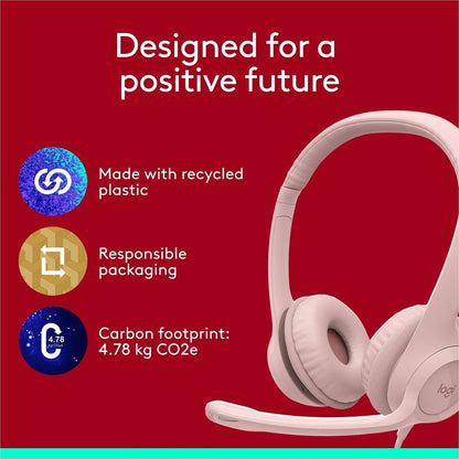 Alternate-Image8 Image for Logitech H390 USB-A Computer Headset, Rose