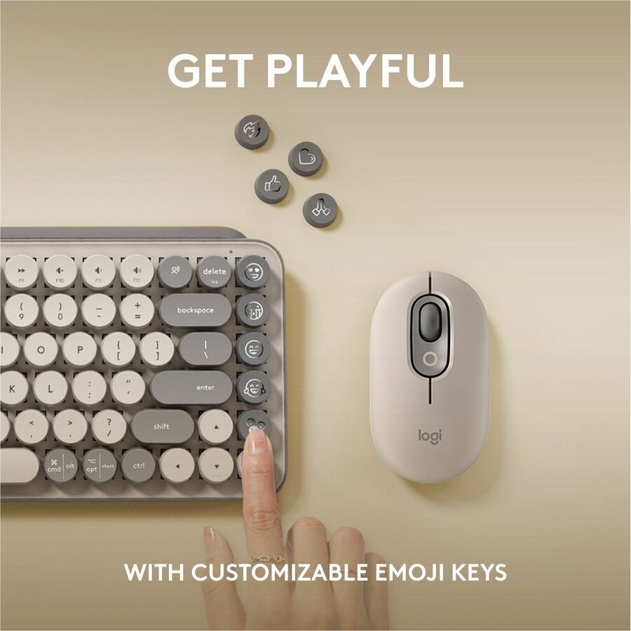 Alternate-Image2 Image for Logitech POP Keys Mechanical Wireless Keyboard with Customizable Emoji Keys, Compact Design, Bluetooth, Mist
