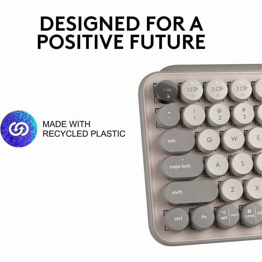 Alternate-Image4 Image for Logitech POP Keys Mechanical Wireless Keyboard with Customizable Emoji Keys, Compact Design, Bluetooth, Mist