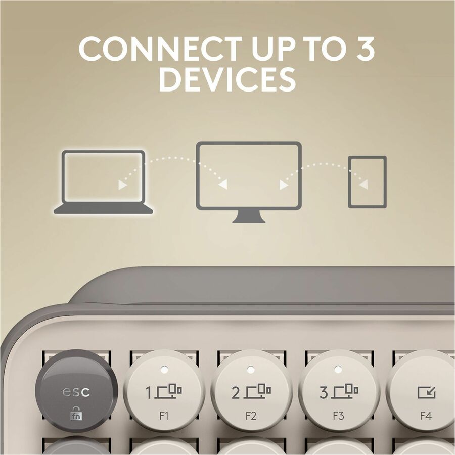 Alternate-Image7 Image for Logitech POP Keys Mechanical Wireless Keyboard with Customizable Emoji Keys, Compact Design, Bluetooth, Mist