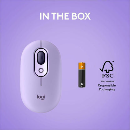 Alternate-Image8 Image for Logitech POP Mouse, Wireless Mouse with Customizable Emojis, SilentTouch Technology, Precision/Speed Scroll, Cosmos