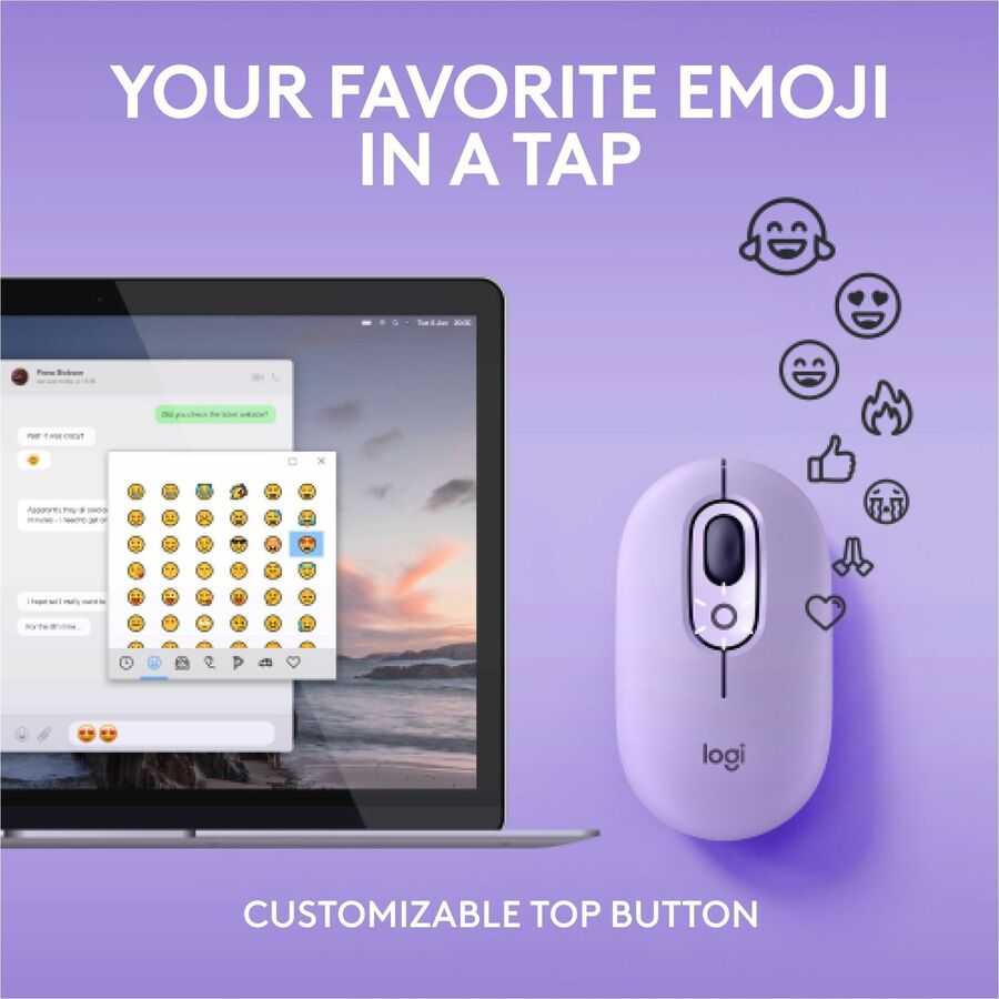 Alternate-Image2 Image for Logitech POP Mouse, Wireless Mouse with Customizable Emojis, SilentTouch Technology, Precision/Speed Scroll, Cosmos