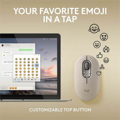 Alternate-Image2 Image for Logitech POP Mouse, Wireless Mouse with Customizable Emojis, SilentTouch Technology, Precision/Speed Scroll - Mist