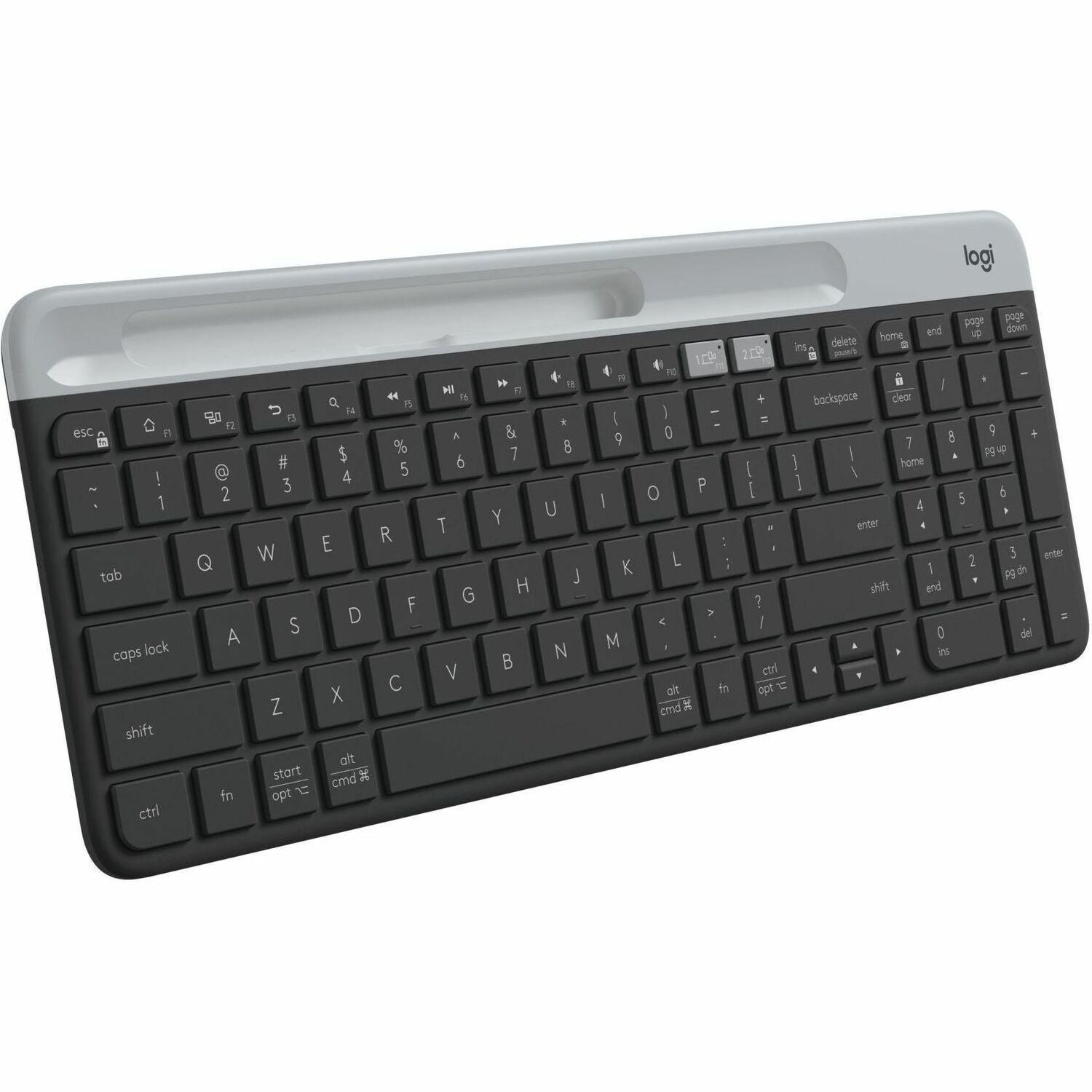 Main Image for Logitech K585 Multi-Device Slim Wireless Keyboard, Built-in Cradle for device, Bluetooth/Receiver, Easy Switch, Graphite