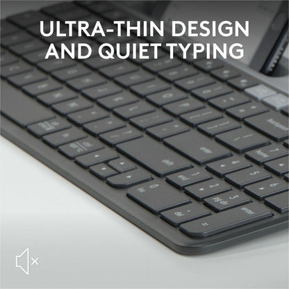 Alternate-Image3 Image for Logitech K585 Multi-Device Slim Wireless Keyboard, Built-in Cradle for device, Bluetooth/Receiver, Easy Switch, Graphite
