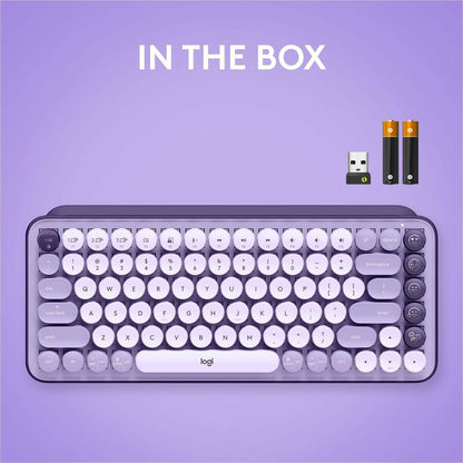 Alternate-Image3 Image for Logitech POP Keys Mechanical Wireless Keyboard with Customizable Emoji Keys, Compact Design, Bluetooth, Cosmos