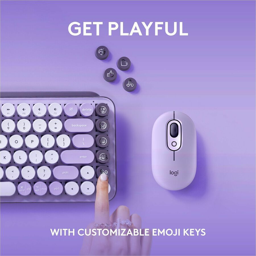 Alternate-Image2 Image for Logitech POP Keys Mechanical Wireless Keyboard with Customizable Emoji Keys, Compact Design, Bluetooth, Cosmos